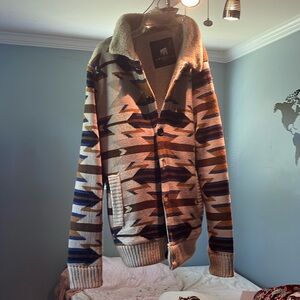 American stitch men’s small geometric printed cardigan